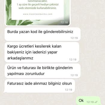 Nisantasibutiks.com İade Sekmesi Olduğu Halde İade Almıyoruz Diyorlar