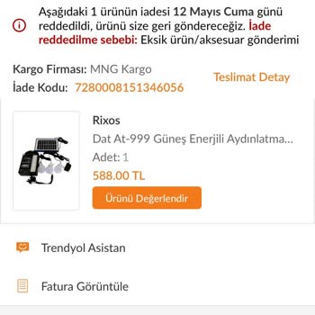 Trendyol Ürün İadesinin Kabul Etmiyor Doğru Olmayan Beyan İle İade Ediyor