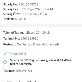 Trendyol Yemek Para İadesi Yapmaması