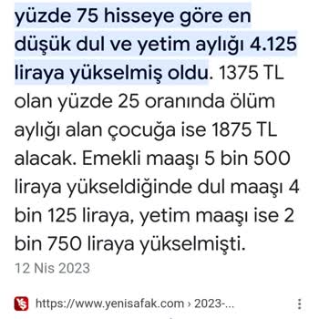 Yeni Şafak Gazetesinin Emekli Maaşlarına Dul Ve Yetim Aylığı Zam