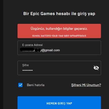Epic Games Hesabım Ele Geçirildi