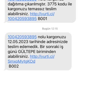 Yurtiçi Kargo Gültepe Şubesi " Evde Yoktunuz" Yalanı.