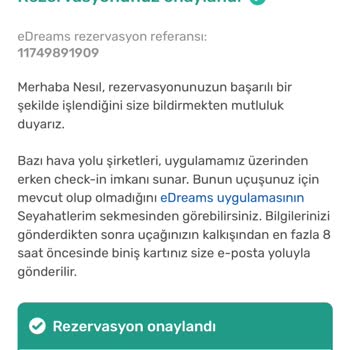 EDreams Müşteri Hizmetleri Yok Paramız Yok