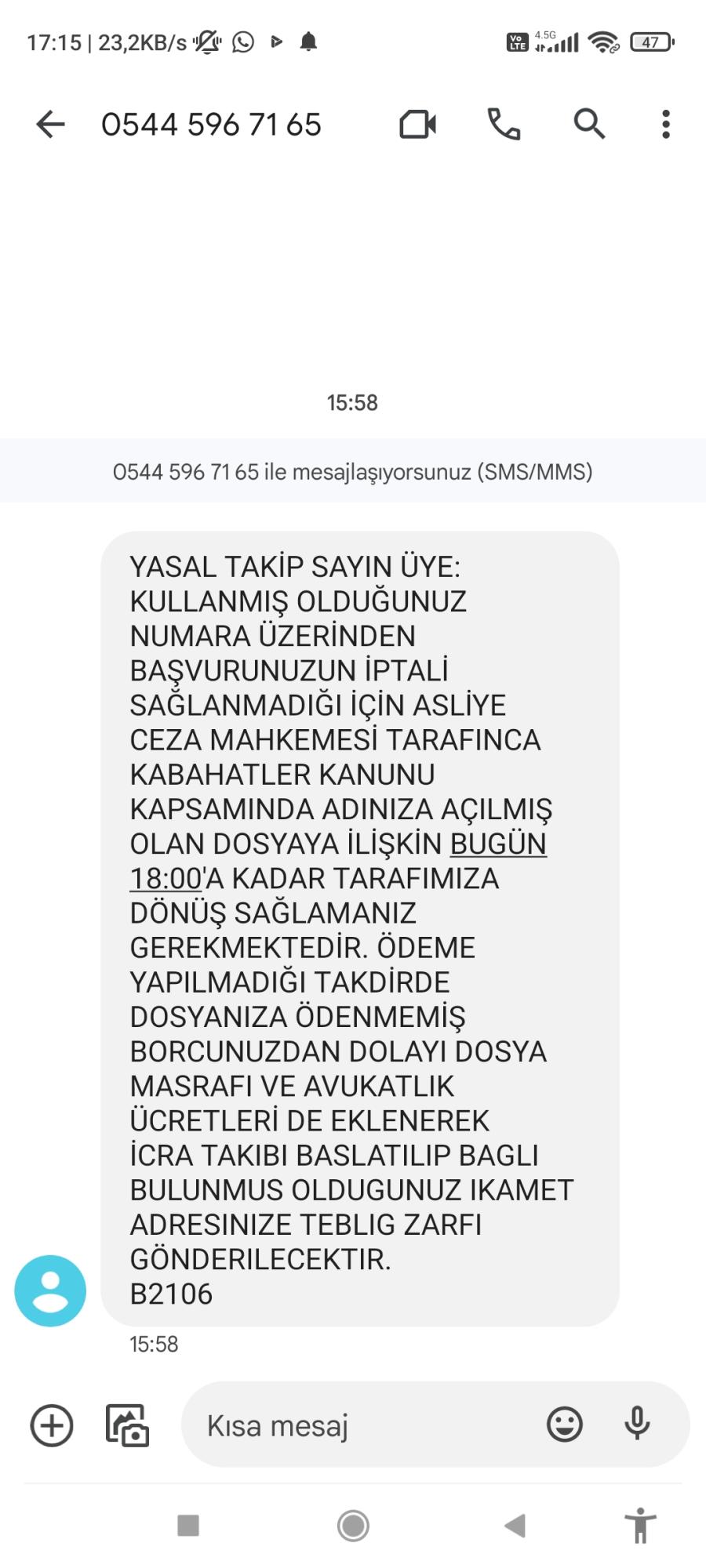 jigolositesi.com.tr Üye Olmadığım Yer İçin Böyle Bir Mesaj Geldi -  Şikayetvar