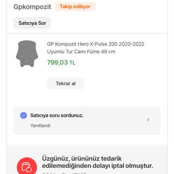 Gp Kompozit İptal Edip Göndermedikleri Ürünün Parası Alıp Geri Taksitle Ödeniyor