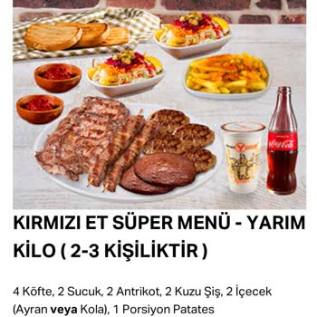 Köfteci Yusuf'ta Menüyle Alakasız Sunum