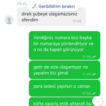 Köfteci Yusuf Yanlış Sipariş Gönderdi, Para İadesi Alamıyoruz