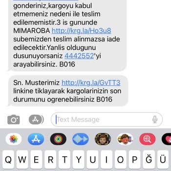 Mimaroba Aras Kargo Teslim Edilmemesi