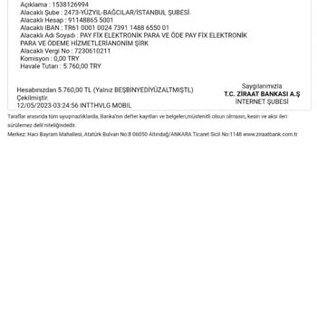 Ziraat Bankası Kendi Ziraat Hesabımdan Oğlumun Payfix Hesabına Para Gönderdim Ama Param Askıda Kaldı