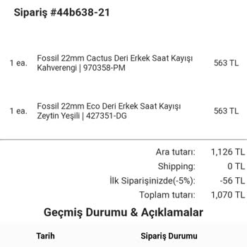 Fossil-turkiye.com.tr Siparişimi Kargoya Vermiyor!