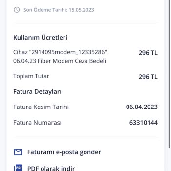 TurkNet Modem Ücreti Yansıması
