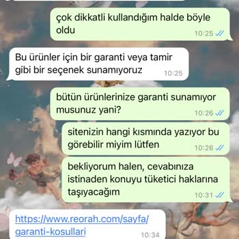 Reorah Collection Kalitesiz Ürün Ve İlgisiz Temsilciler