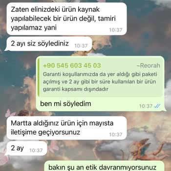 Reorah Collection Kalitesiz Ürün Ve İlgisiz Temsilciler