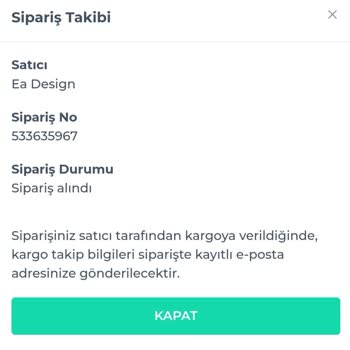 E&A Design Siparişim Kargoya Verilmiyor