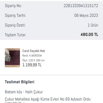 Madame Coco Yanlış Sipariş Sonucu Yaşanılan Olumsuzluk