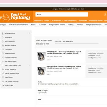 Yenitoptanci.com Teslim Edilmeyen Siparişler, Ödenmeyen İade Ücretleri