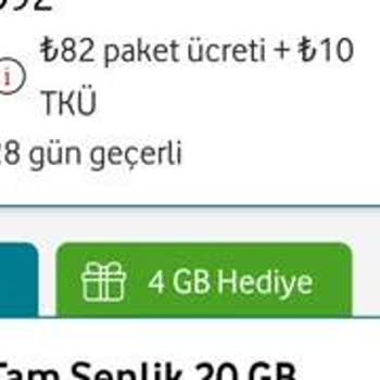 Vodafone Kolay Paket Aldım Sana Özel 4 GB Hediye Ama Hediye Gelmedi