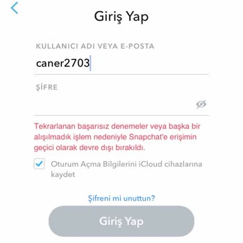 Snapchat Hesabıma Giriş Yapamıyorum
