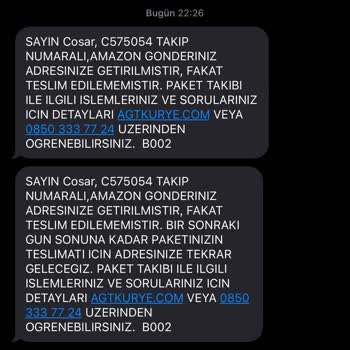 Amazon AGT Kurye Firması Teslimat Sorunu