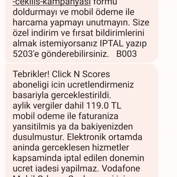 Vodafone Abonelik Ücreti İadesi Talebi