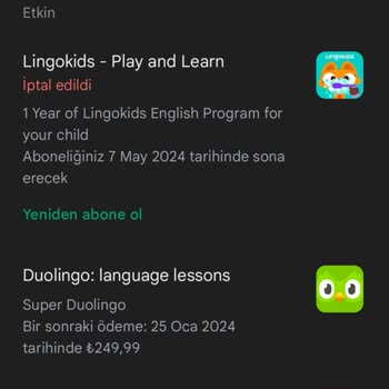 Lingokids Aboneliği İçin 2 Kez Ücret Alınması