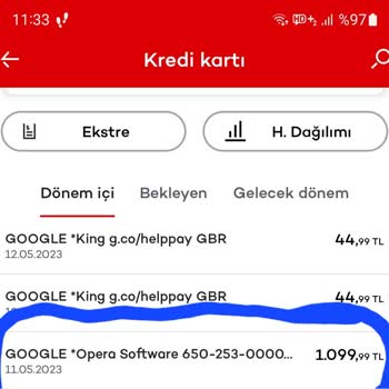 Opera Tarayıcı Ve Google Play Hesabımdan Para Çekmiş İzinsiz