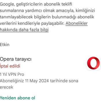 Opera Tarayıcı Ve Google Play Hesabımdan Para Çekmiş İzinsiz