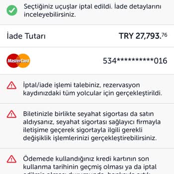 Türk Hava Yolları'nın Haksız Yolla İade Biletime Kesinti Yapması