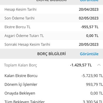 Denizbank Ekstreden Kalan Borç Eksi