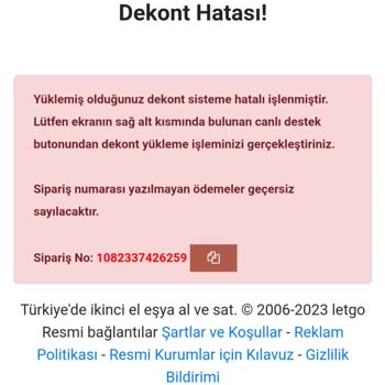 Letgo Paramı İade Etmiyor