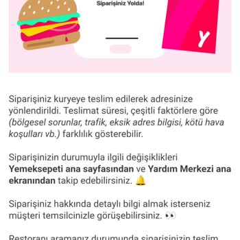 Burger King Yemek Sepeti Sipariş Süresi