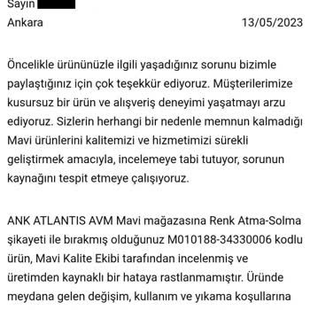 Mavi MAVİ'den Aldığım Montun Tamamında Parça Parça Renk Atması