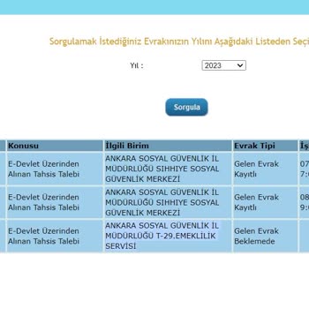 Ankara SGK İl Müdürlüğü T-29 Emeklilik Servisi Şikayeti