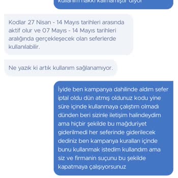 Obilet Demokrasi Bileti Kupon Kodu İadesi