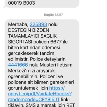 Ünlem Sigorta Tamamlayıcı Sağlık Poliçesi
