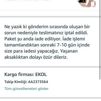 Amazon Param İade Edilmiyor