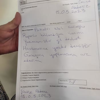 Özel Sarıkız Hastanesi İlaç Raporunun Yazılmaması