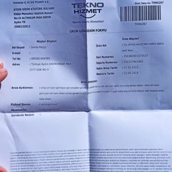 TCL Telefon TCL Çocuk Akıllı Saati Sim Kart Okuma Arızası