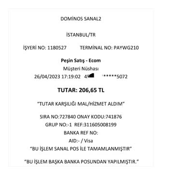 Domino's Paramı İade Etmiyor