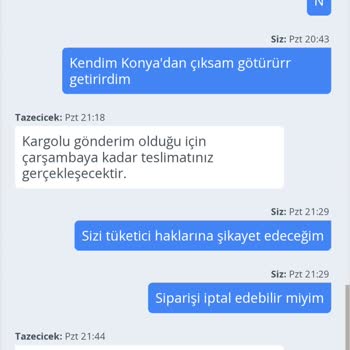 Taze Çiçek (tazecicek.com) İletilmeyen, Sözünde Durmayan, Gönderilmeyen Çiçekler