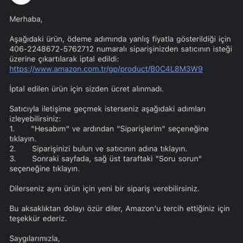 Amazon Sipariş Oyunları (İptalleri)