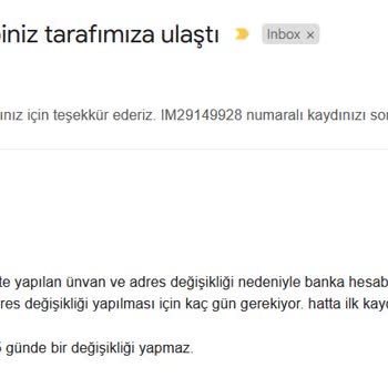 Günlerdir Enpara Ünvan Ve Adres Değişikliği Yapmıyor.