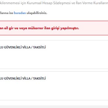 Sahibinden Com İlan Yasağı