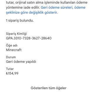 Google Play Play Store Ücret İadesi