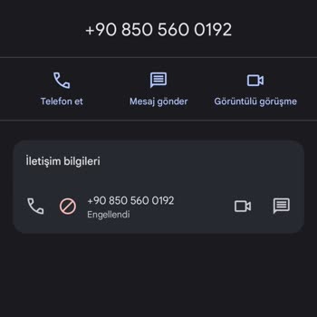 0850 560 01 92 Yabancı Numaralardan Aranmak Ve İstem Dışı İşler
