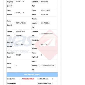 Aras Kargo, Kaybettiği Kargomun Zararını Karşılamıyor.