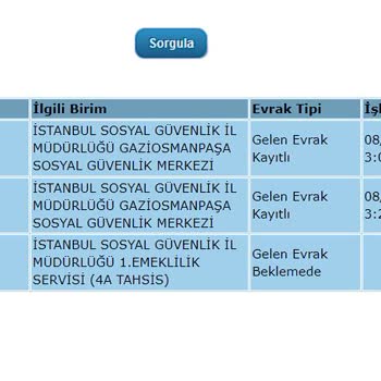 SGK Gelen Evrak Beklemede
