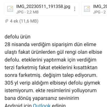 Tofisa Giyimden Aldığım Elbise Defolu Çıktı