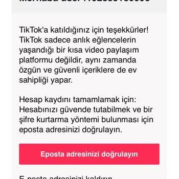 TikTok Bana Ait Olmayan Hesap İçin E-posta Doğrulaması Gönderiyor