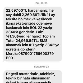Garanti Bankası'ndan Çoklu Taksit Talebim Reddedildi